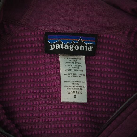 Patagonia Size Small S Purple 1/4 Zip Hoodie Active Outdoor Pullover Top Jacket - Picture 5 of 7